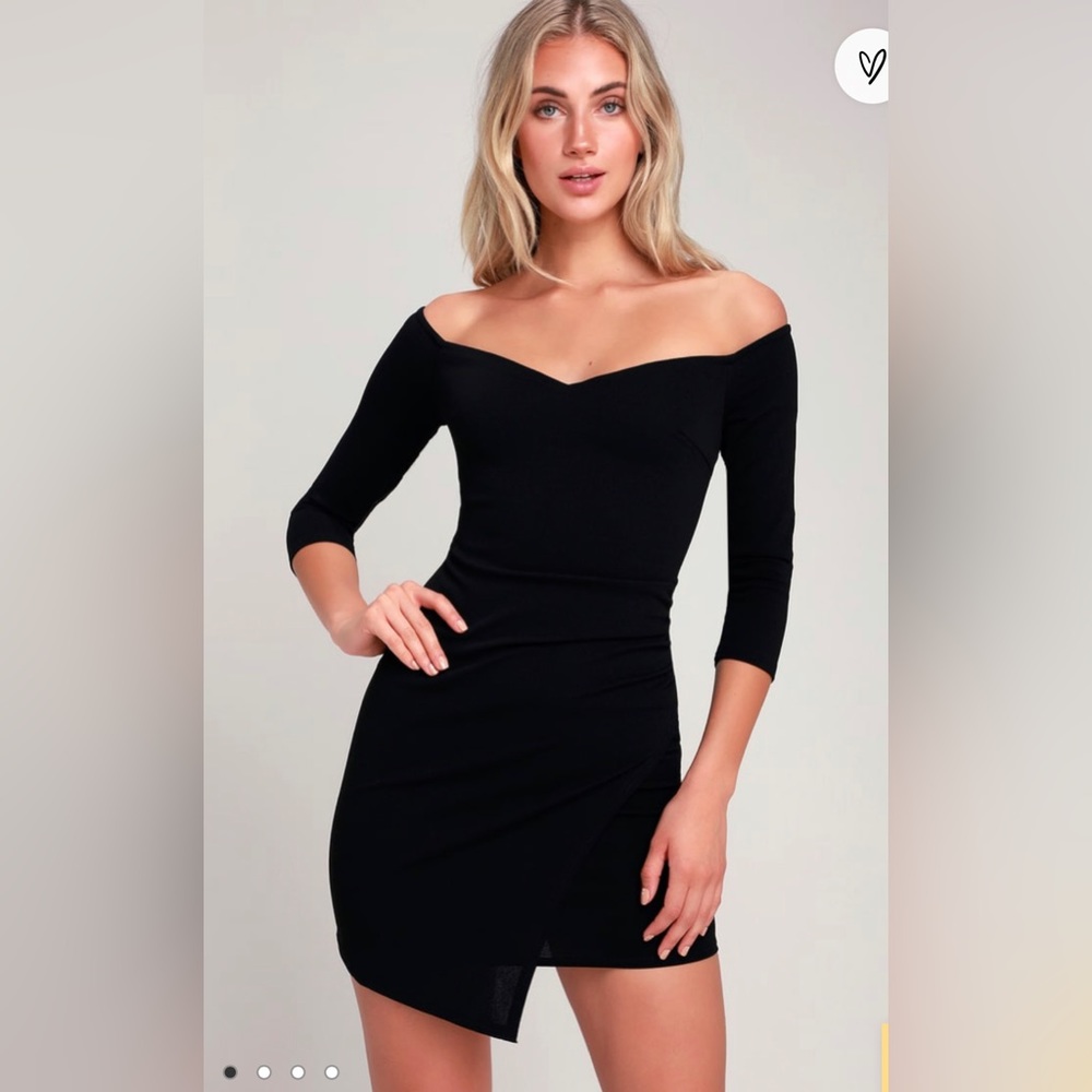Lulus black off-the-shoulder bodycon mini dress